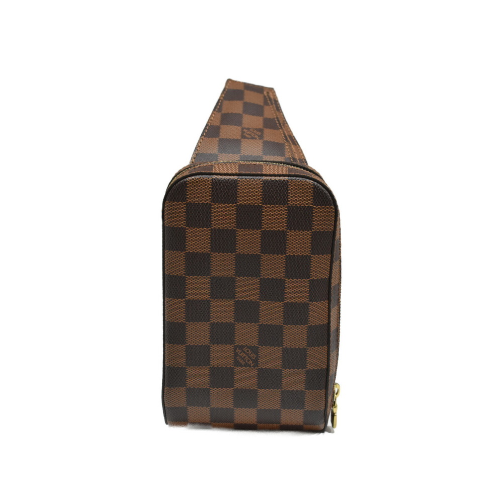 Louis Vuitton Geronimos Damier Ebene Brown Beige Tan Coated Canvas Body Bag Sub
